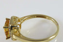 14K Yellow Gold Mexico Princess Cut Citrine Diamond Halo Ring Women's Size 9.75 - Just Stuff I Sell