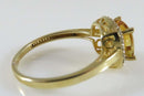 14K Yellow Gold Mexico Princess Cut Citrine Diamond Halo Ring Women's Size 9.75 - Just Stuff I Sell