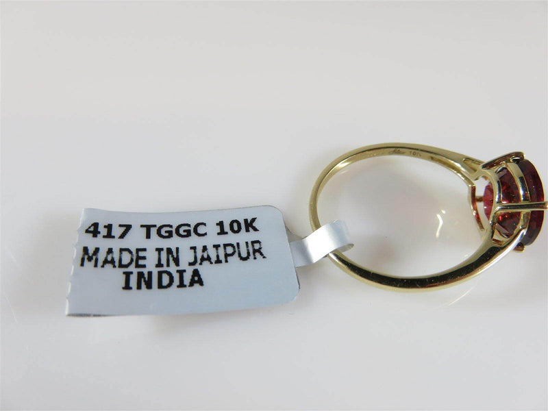 Glenn Lehrer 10K Gold Cognac Topaz Ring Size 9 Burgundy Red Topaz Ring - Just Stuff I Sell