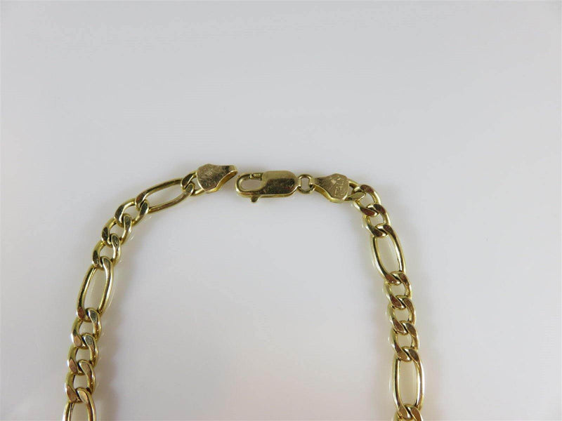 10K Gold Figaro Link Style Bracelet 8"TL Lobster Clasp 4.85mm Wide - Just Stuff I Sell