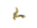 Cute Seal with Fish Solid 14K Yellow Gold 3D Travel Charm/Pendant - Just Stuff I Sell
