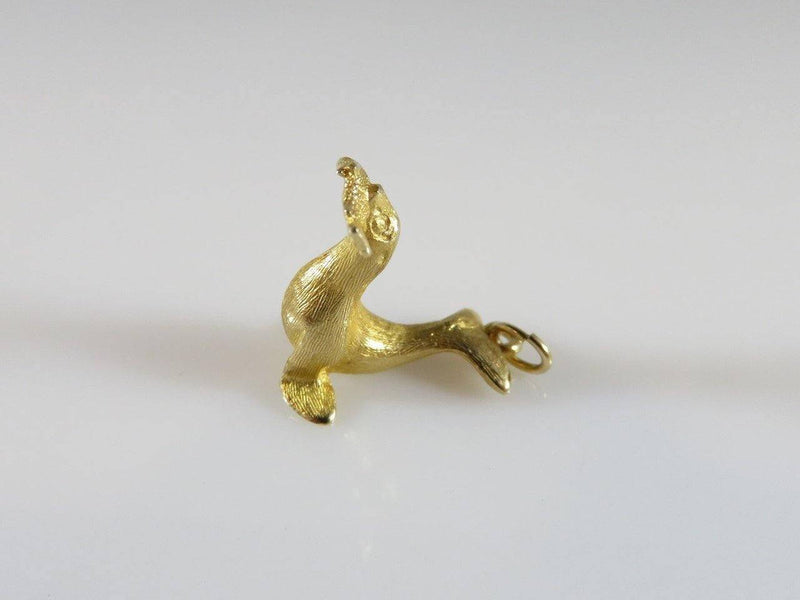 Cute Seal with Fish Solid 14K Yellow Gold 3D Travel Charm/Pendant - Just Stuff I Sell