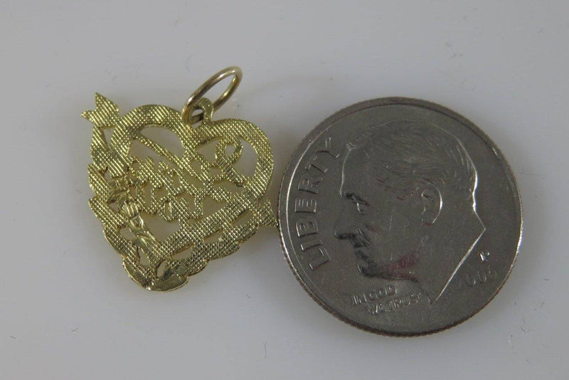14K Yellow Gold I Love You Charm / Pendant - Just Stuff I Sell