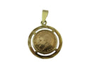 Rare John F Kennedy 13mm Gold Coin/Token in 14K Yellow Gold Pendant 585 VR - Just Stuff I Sell