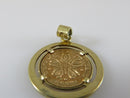 Rare John F Kennedy 13mm Gold Coin/Token in 14K Yellow Gold Pendant 585 VR - Just Stuff I Sell