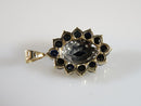 Solid 14K Yellow Gold Diamond And Blue Spinel Cluster Pendant 1.8 Grams - Just Stuff I Sell