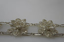 Beautiful Antique & Unique 7 1/2" Solid 980 Silver 3 D Flower Bracelet - Just Stuff I Sell