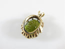 10K Yellow Gold 11.91 Carat Oval Cut Green Stone Pendant 4.7 Grams TW - Just Stuff I Sell