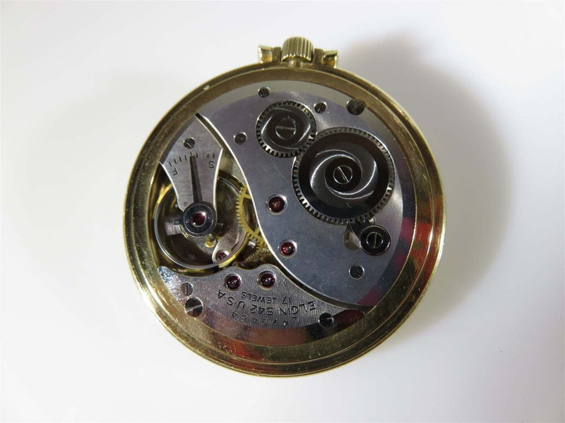 Elgin DeLuxe 1946 14S 17 Jewels Model 5 Open Face Pendant Wind Pocket Watch - Just Stuff I Sell