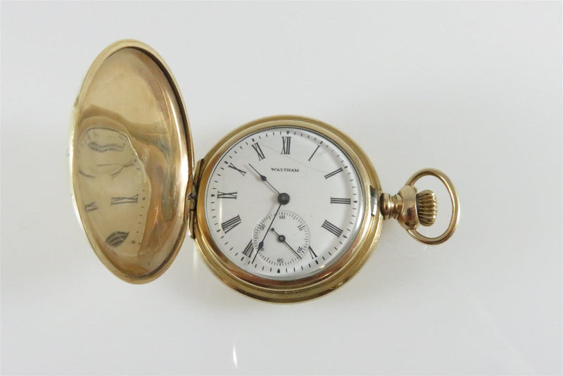 Waltham 1890 Seaside Pocket Watch 6S 15 Jewel Double Hunter Cashier Case - Just Stuff I Sell