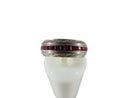 Art Deco Style 14K White Gold Baguette Ruby Lined Wedding Band 6.5mm Size 5 — Mid Century • 14K, Gold • Ruby — front view