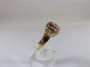 10K Solid Yellow Gold Oval Pink Tourmaline & Spinel Accented Ring Size 6.75 - Just Stuff I Sell