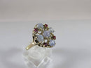 10K Yellow Gold Gray Milky White Natural Star Sapphire & Pink Topaz Ring Size 7 - Just Stuff I Sell