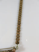 Victorian Era Book Chain & Pendant with Red Paste 19.5" Approx Rose Gold Tone - Just Stuff I Sell