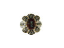 Stunning 40 Green Diamonds, 16 White Diamonds Alexandrite 14K Yellow Gold Ring — Mid Century • 14K, Gold • Diamond — front vi