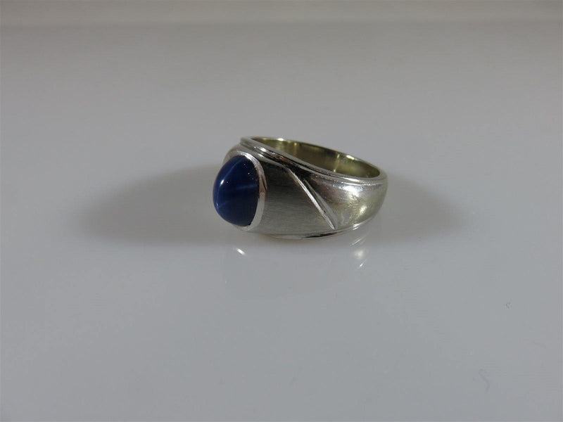 Men's 14K White Gold Linde Star Sapphire Pinky Ring Size 7 & 6.9 Grams - Just Stuff I Sell