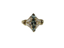14K Yellow White Gold Weinman Brothers Aqua Spinel & Diamond Ring Size 6.75 - Just Stuff I Sell