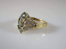 14K Yellow White Gold Weinman Brothers Aqua Spinel & Diamond Ring Size 6.75 - Just Stuff I Sell