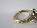 14K Yellow White Gold Weinman Brothers Aqua Spinel & Diamond Ring Size 6.75 - Just Stuff I Sell