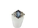 14K White Gold Weinman Brothers Blue Tourmaline Sapphire Diamond Ring Size 7.75 - Just Stuff I Sell