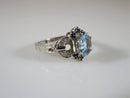 14K White Gold Weinman Brothers Blue Tourmaline Sapphire Diamond Ring Size 7.75 - Just Stuff I Sell