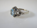 14K White Gold Weinman Brothers Blue Tourmaline Sapphire Diamond Ring Size 7.75 - Just Stuff I Sell