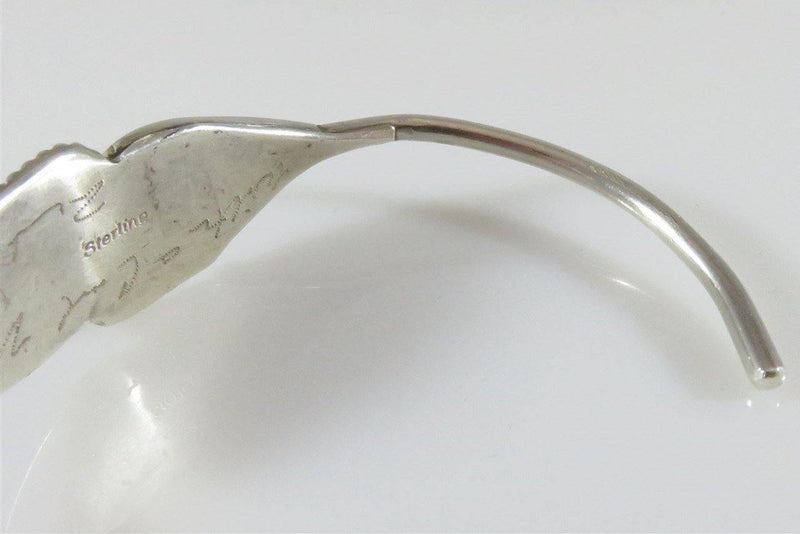 Southwestern Multi Stone Geometric Inlay Sterling Silver Cuff Bracelet 5 1/4" ID - Just Stuff I Sell
