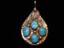 Lovely Southwestern Sterling Turquoise Tear Drop Pendant 1 1/2" High Signed EL - Just Stuff I Sell