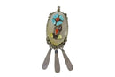 Vintage Sarah Simplicio Zuni Sterling Silver Flower Pendant, MOP Turquoise Coral - Just Stuff I Sell