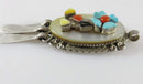 Vintage Sarah Simplicio Zuni Sterling Silver Flower Pendant, MOP Turquoise Coral - Just Stuff I Sell