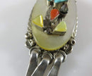 Vintage Sarah Simplicio Zuni Sterling Silver Flower Pendant, MOP Turquoise Coral - Just Stuff I Sell