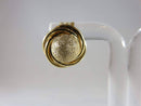 14K Yellow Gold Round Ball & Swirl Accented Etched Polished Gold Stud Earrings - Just Stuff I Sell