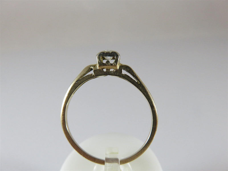 14K Yellow Gold .10 Carat Diamond Solitaire Engagement/Promise Ring 4 Repurpose - Just Stuff I Sell