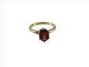 1 Carat Oval Cut Garnet Solitaire Ring 14K Yellow Gold Setting Size 4.5 Lovely - Just Stuff I Sell