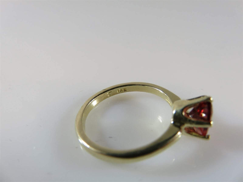 1 Carat Oval Cut Garnet Solitaire Ring 14K Yellow Gold Setting Size 4.5 Lovely - Just Stuff I Sell