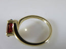 14K Yellow Gold 1 Carat Oval Cut Garnet Solitaire Ring Size 4.5 & 2.4 Grams - Just Stuff I Sell