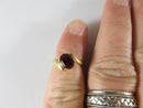 14K Yellow Gold 1 Carat Oval Cut Garnet Solitaire Ring Size 4.5 & 2.4 Grams - Just Stuff I Sell
