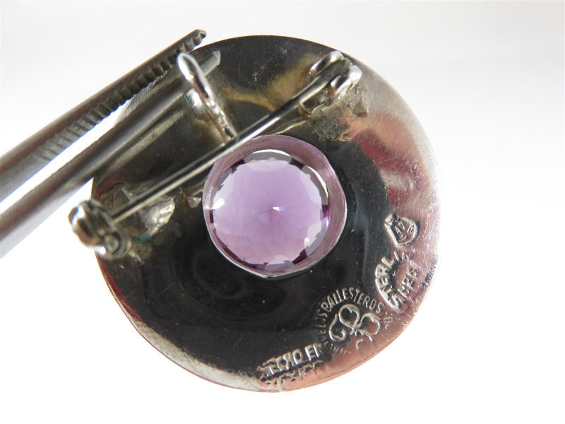 Vintage Los Ballesteros Purple Sapphire Pendant/Hat Pin Sterling Silver Taxco - Just Stuff I Sell