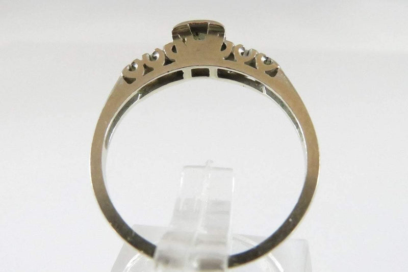 14 Karat White Gold & 5 Diamond Illusion Promise/Engagement Ring Size 7.5 - Just Stuff I Sell