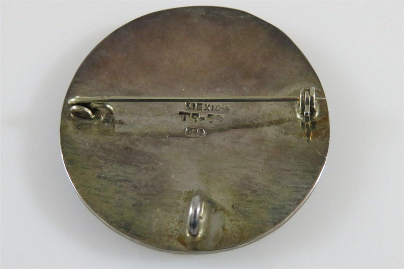 Signs of the Cross Inlaid Abalone & Enamel Sterling Silver Brooch Taxco TS-79 - Just Stuff I Sell