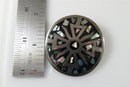 Signs of the Cross Inlaid Abalone & Enamel Sterling Silver Brooch Taxco TS-79 - Just Stuff I Sell