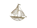 Neat Filigree Designed Sterling Silver Sail Boat Sailing Ship Brooch — For Restoration • Sterling Silver, Silver — front view