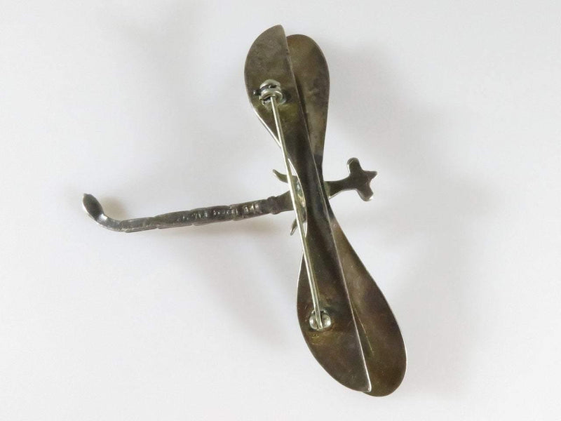 Vintage Sterling Silver Dragonfly Pin Brooch 3" x 2" Mexico Signed L-NJ - Just Stuff I Sell