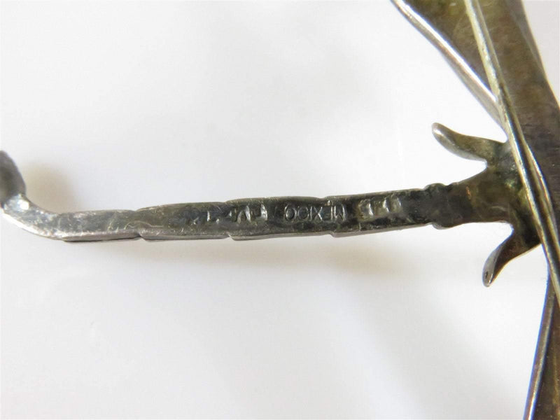 Vintage Sterling Silver Dragonfly Pin Brooch 3" x 2" Mexico Signed L-NJ - Just Stuff I Sell