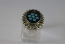 Turquoise/Onyx Inlay Sterling Ring Vintage Jim Paywa Zuni Womens Size 5.5 - Just Stuff I Sell