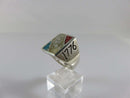 Independence Day Crushed Stone Bicentennial Ring Fabulous Native American Sterling Silver - Just Stuff I Sell