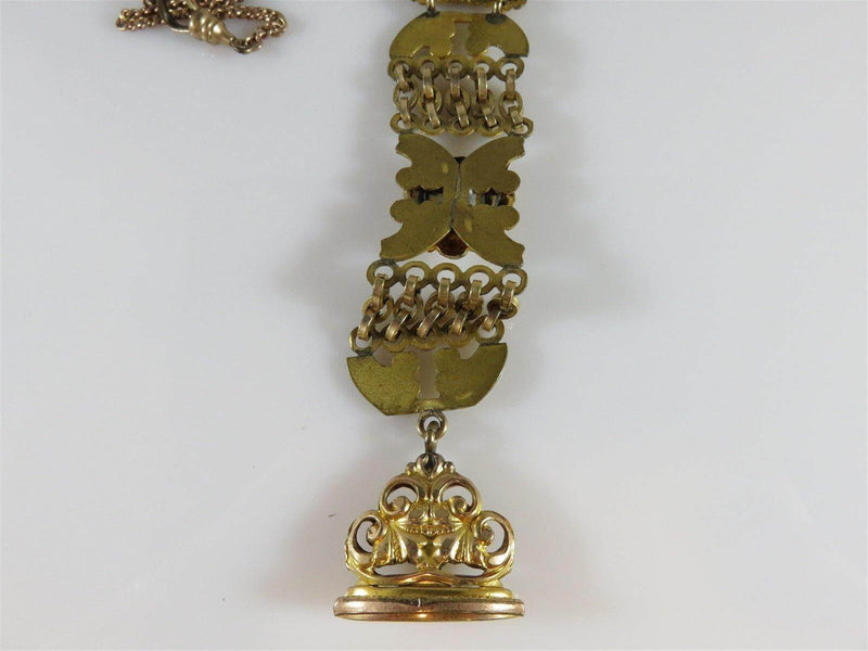 Gold Washed Lions Head Pocket Watch Chain & Watch Fob - Just Stuff I Sell