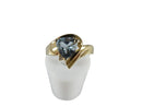 14K Yellow Gold Sky Blue Aquamarine Trillion Cut 3.7 Grams Size 7 Solitaire Ring - Just Stuff I Sell