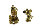 Grouping of Two Gold Tone Walt Disney Charms Marked Sterling Mickey Mouse Castle - Just Stuff I Sell