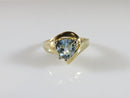 14K Yellow Gold Sky Blue Aquamarine Trillion Cut 3.7 Grams Size 7 Solitaire Ring - Just Stuff I Sell